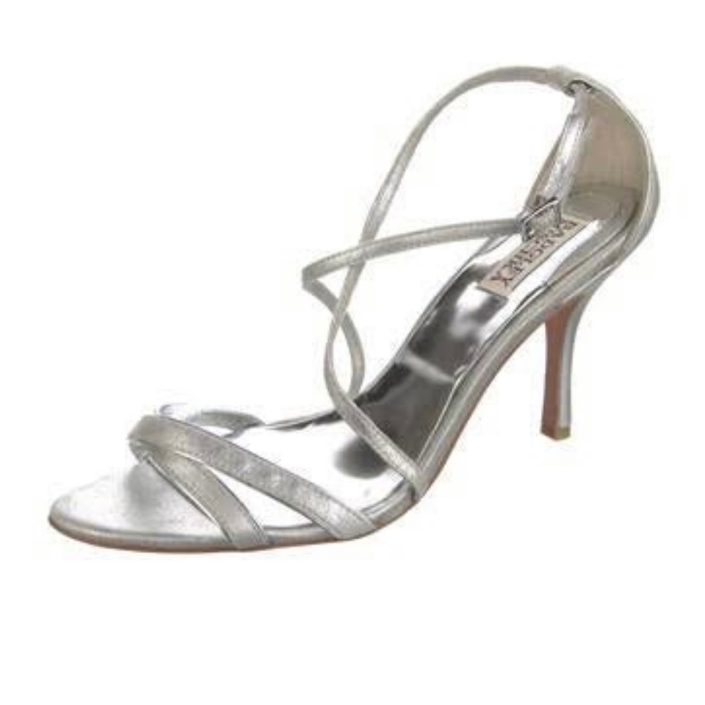 Badgley Mischka Silver Strappy Heels